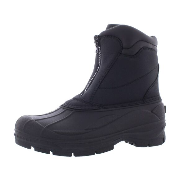 Totes Mens Cassel Waterproof Front Zip Winter Boots Black Size 11M New in Box